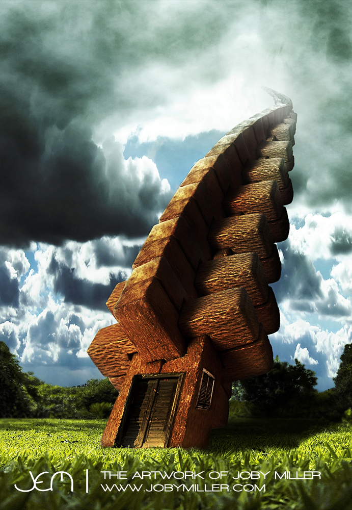 Reticulated Wooden Sky Tower_Photoshop_Illustration_JobyMiller